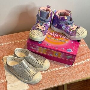 Skechers Twinkle Toes Kids Sneakers - Purple and Pink